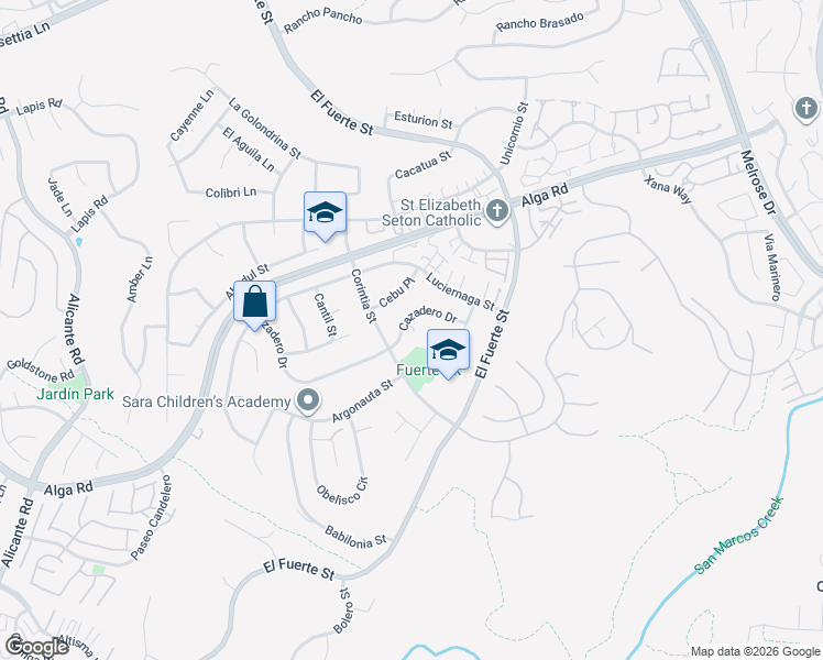 map of restaurants, bars, coffee shops, grocery stores, and more near 2819 Cazadero Drive in Carlsbad