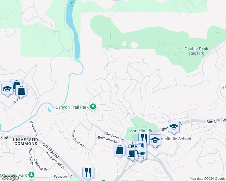 map of restaurants, bars, coffee shops, grocery stores, and more near 1530 Glencrest Drive in San Marcos