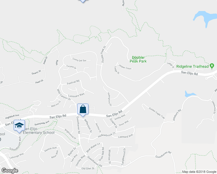 map of restaurants, bars, coffee shops, grocery stores, and more near 1691 Double Peak Drive in San Marcos