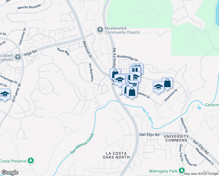 map of restaurants, bars, coffee shops, grocery stores, and more near 3430 Filoli Circle in Carlsbad