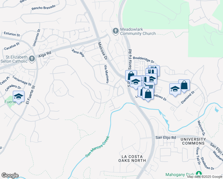map of restaurants, bars, coffee shops, grocery stores, and more near 6858 Via Borregos in Carlsbad