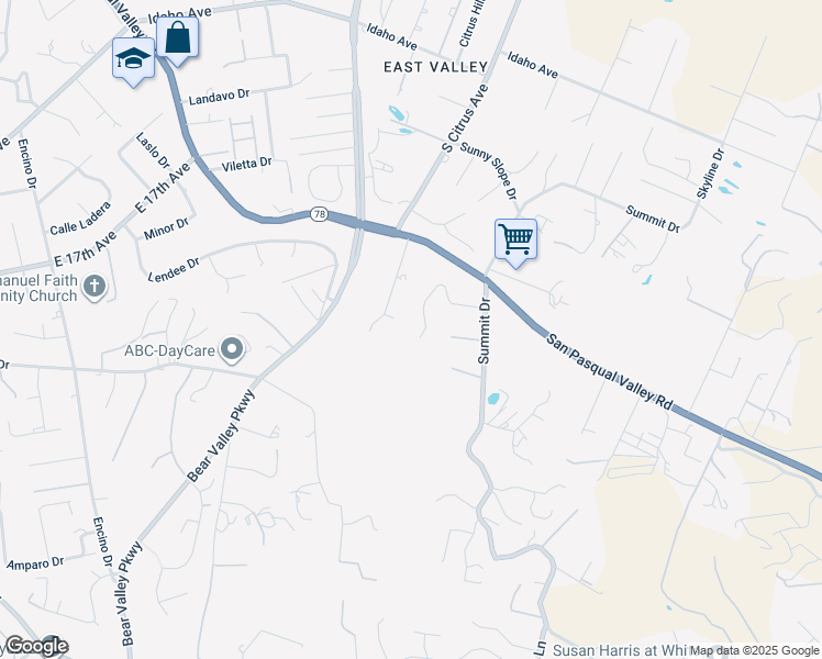 map of restaurants, bars, coffee shops, grocery stores, and more near 1157 Valencia Drive in Escondido