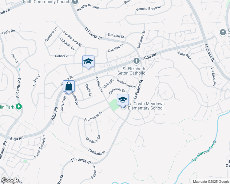 map of restaurants, bars, coffee shops, grocery stores, and more near 2827 Cebu Place in Carlsbad
