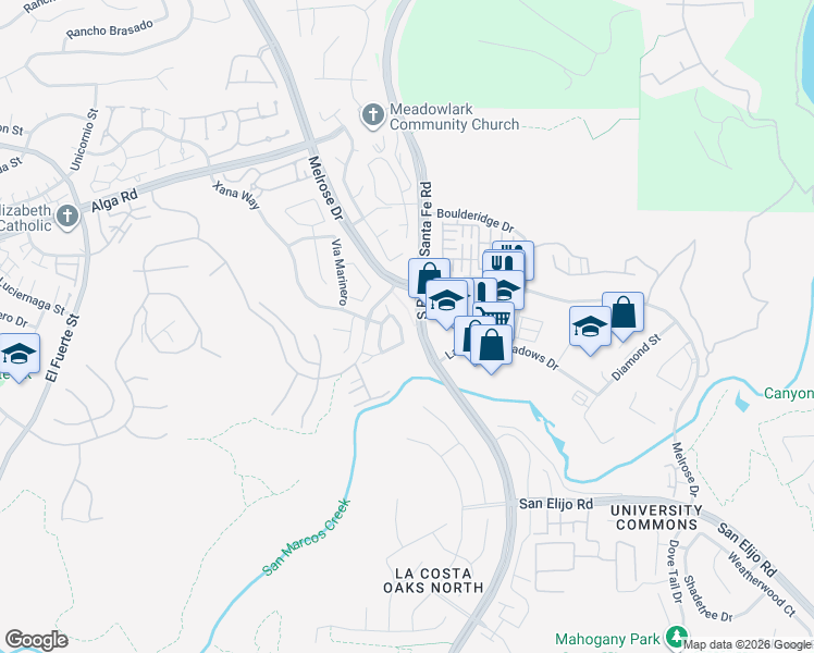 map of restaurants, bars, coffee shops, grocery stores, and more near 3428 Filoli Circle in Carlsbad