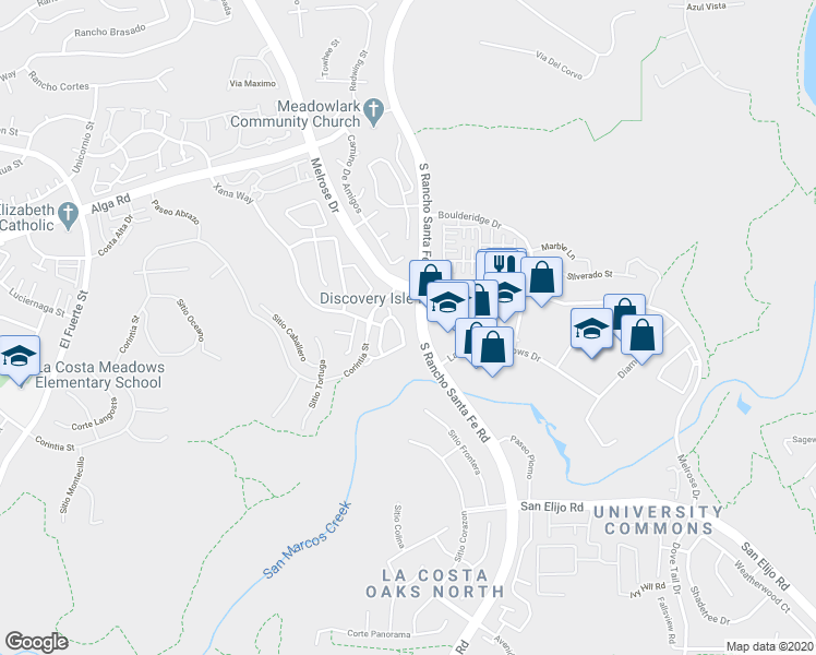 map of restaurants, bars, coffee shops, grocery stores, and more near 3428 Filoli Circle in Carlsbad