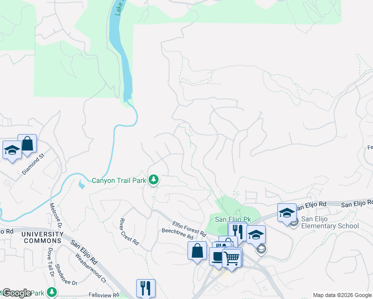 map of restaurants, bars, coffee shops, grocery stores, and more near 1540 Glencrest Drive in San Marcos