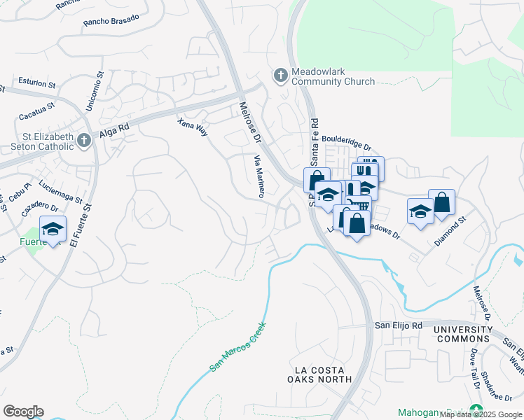 map of restaurants, bars, coffee shops, grocery stores, and more near 3390 Corte Terral in Carlsbad