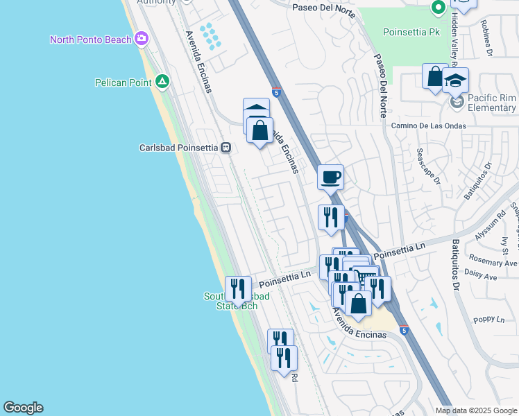 map of restaurants, bars, coffee shops, grocery stores, and more near 604 Saltgrass Avenue in Carlsbad