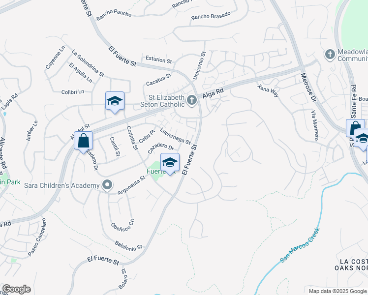 map of restaurants, bars, coffee shops, grocery stores, and more near 6808 Urubu Street in Carlsbad