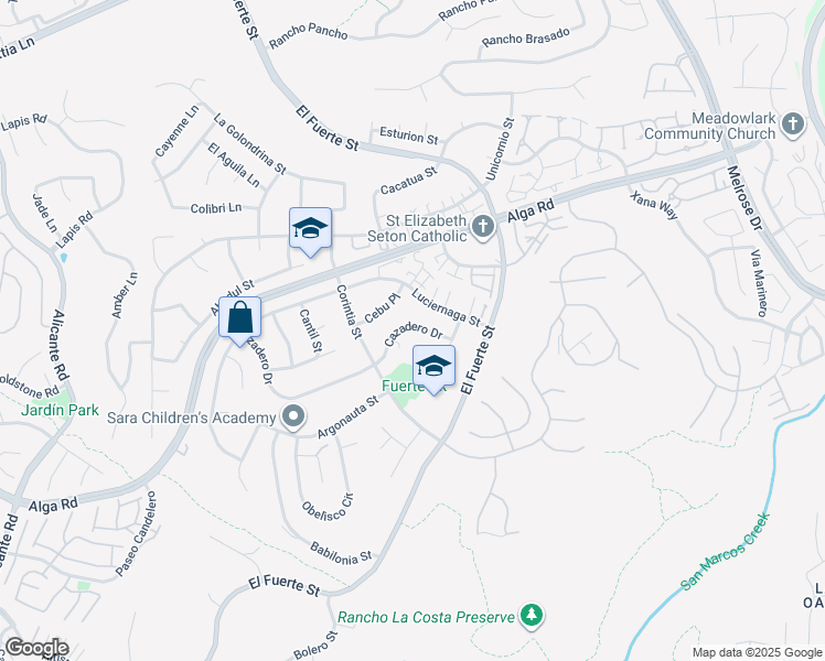 map of restaurants, bars, coffee shops, grocery stores, and more near 2833 Cazadero Drive in Carlsbad