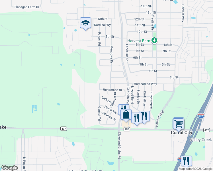 map of restaurants, bars, coffee shops, grocery stores, and more near 1908 Homestead Way in Northlake