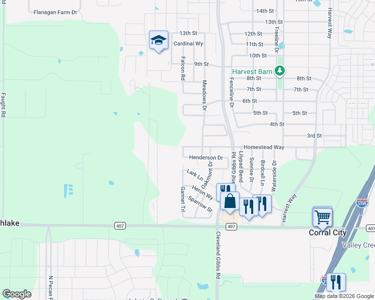 map of restaurants, bars, coffee shops, grocery stores, and more near 1908 Homestead Way in Northlake