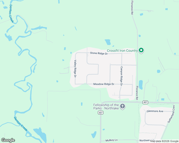map of restaurants, bars, coffee shops, grocery stores, and more near 7700 Willow Ridge Drive in Northlake
