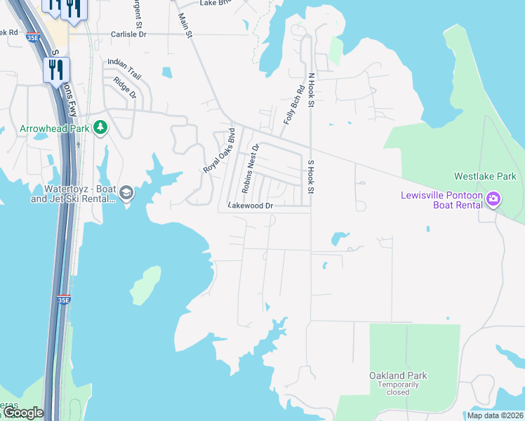 map of restaurants, bars, coffee shops, grocery stores, and more near 69 Lakewood Drive in Hickory Creek