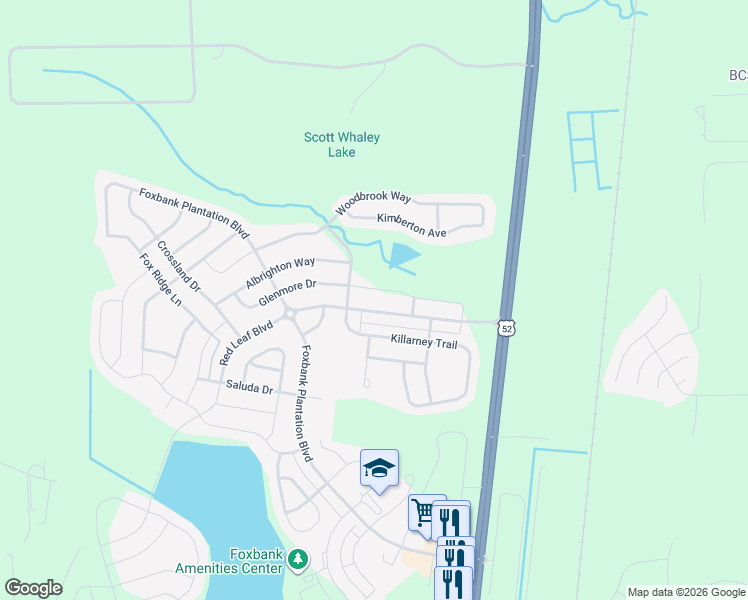 map of restaurants, bars, coffee shops, grocery stores, and more near 140 Red Leaf Boulevard in Moncks Corner