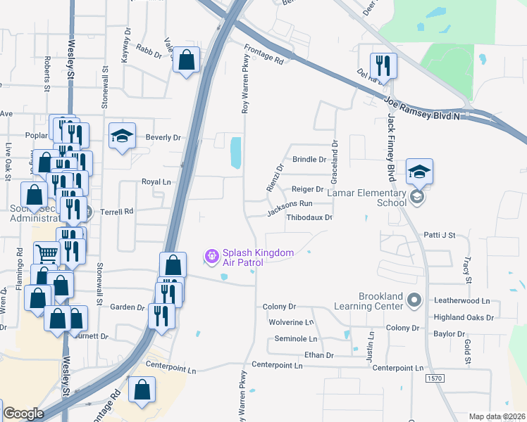 map of restaurants, bars, coffee shops, grocery stores, and more near 1501 Nathan Circle in Greenville