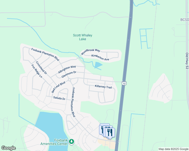 map of restaurants, bars, coffee shops, grocery stores, and more near 130 Red Leaf Boulevard in Moncks Corner