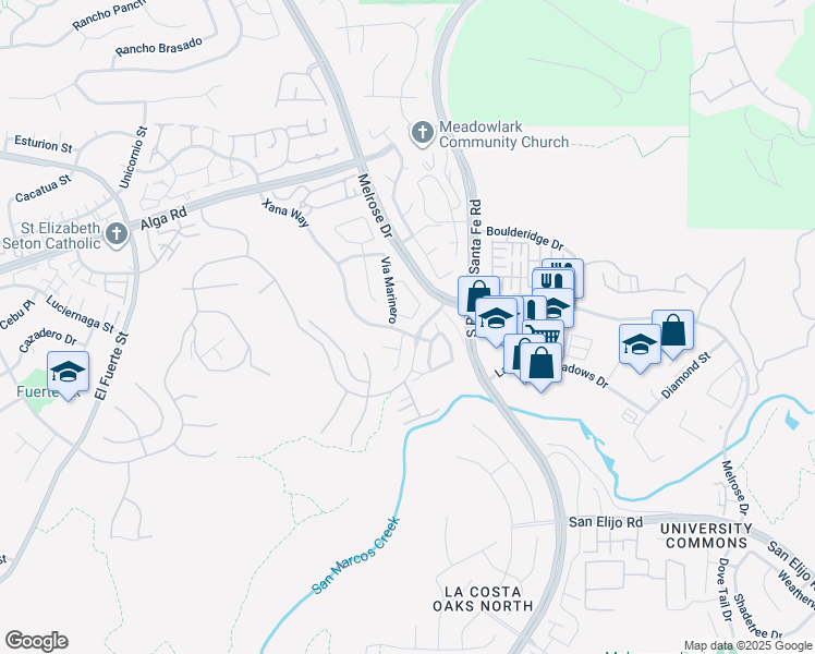 map of restaurants, bars, coffee shops, grocery stores, and more near 6864 Via Verano in Carlsbad