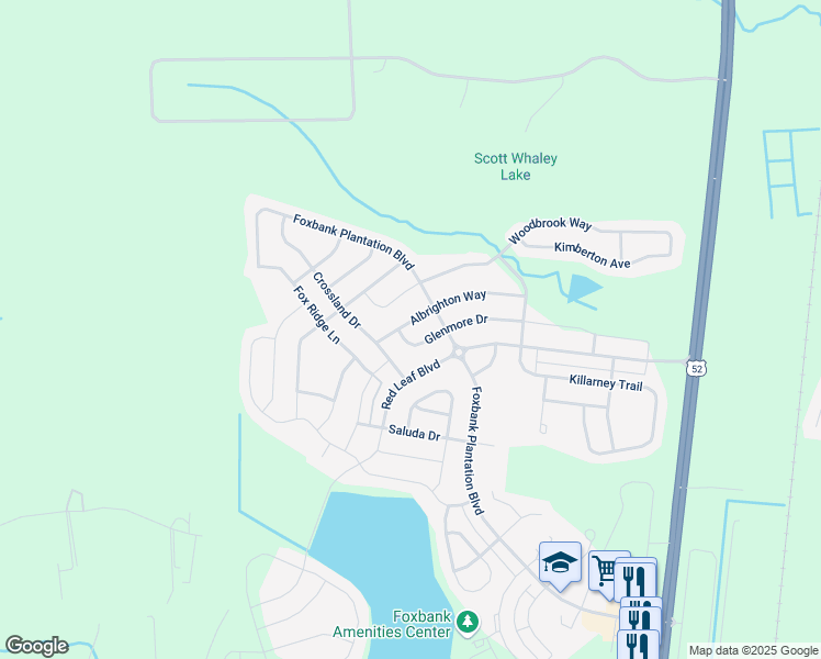 map of restaurants, bars, coffee shops, grocery stores, and more near 438 Glenmore Drive in Moncks Corner