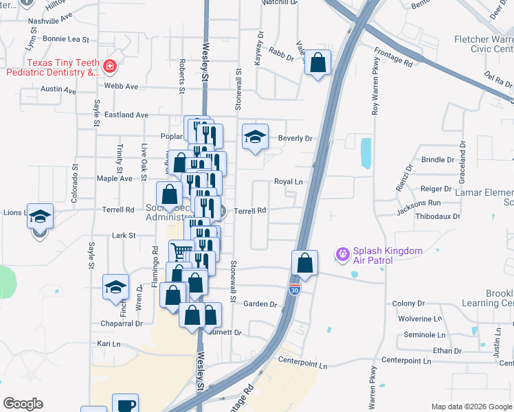 map of restaurants, bars, coffee shops, grocery stores, and more near 6309 Chapman Drive in Greenville