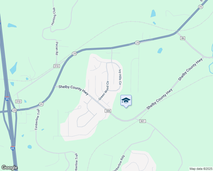 map of restaurants, bars, coffee shops, grocery stores, and more near 145 Green Wood Circle in Calera