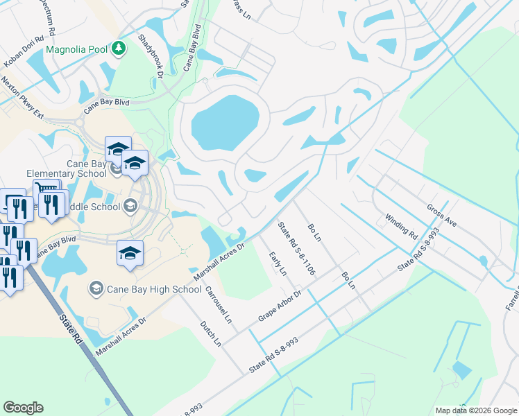 map of restaurants, bars, coffee shops, grocery stores, and more near 326 Cantley Court in Summerville