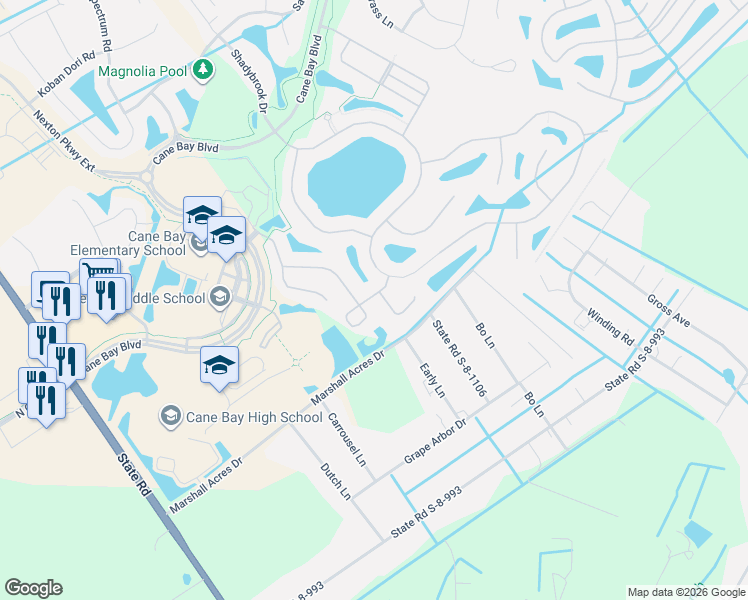 map of restaurants, bars, coffee shops, grocery stores, and more near 403 Ridgedale Road in Summerville