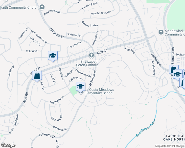 map of restaurants, bars, coffee shops, grocery stores, and more near 6786 Via Casa Del Sol in Carlsbad