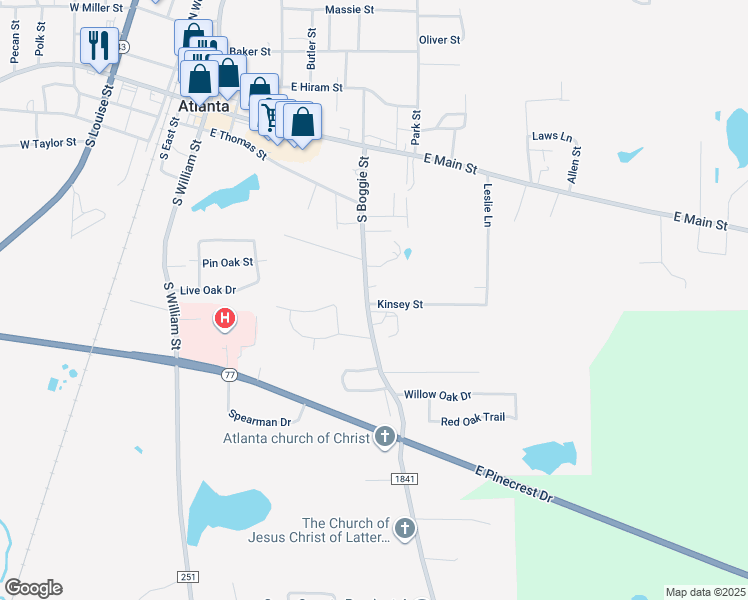 map of restaurants, bars, coffee shops, grocery stores, and more near 315 South Boggie Street in Atlanta