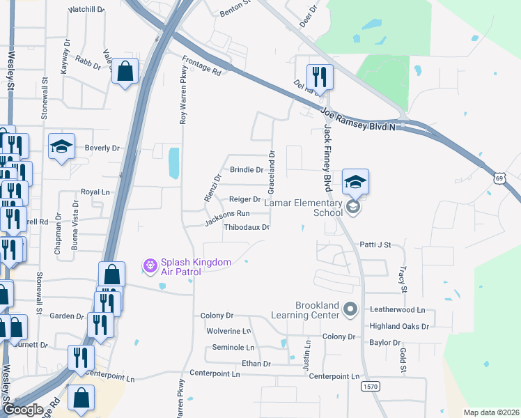 map of restaurants, bars, coffee shops, grocery stores, and more near 1406 Jacksons Run in Greenville