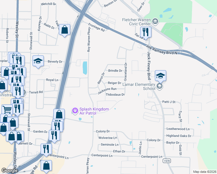 map of restaurants, bars, coffee shops, grocery stores, and more near 1427 Jacksons Run in Greenville