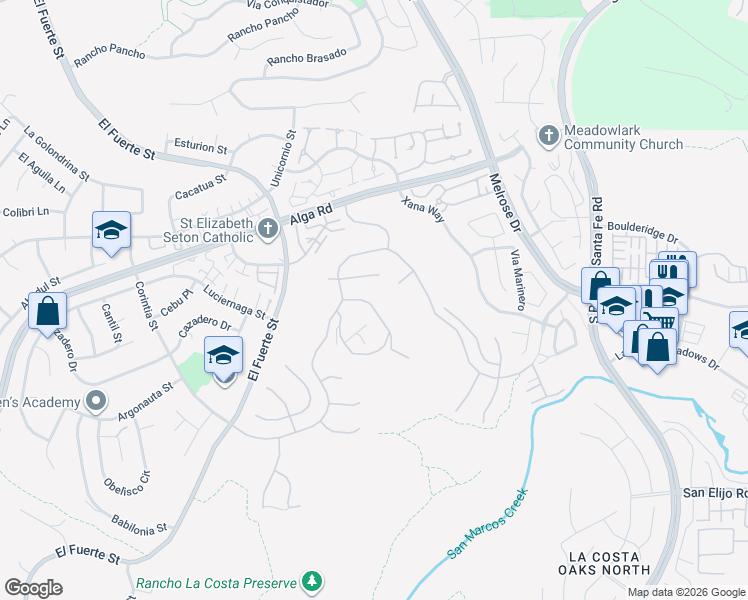 map of restaurants, bars, coffee shops, grocery stores, and more near 3218 Sitio Oceano in Carlsbad