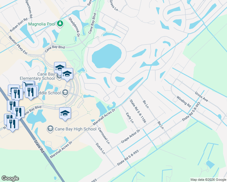 map of restaurants, bars, coffee shops, grocery stores, and more near 403 Ridgedale Road in Summerville