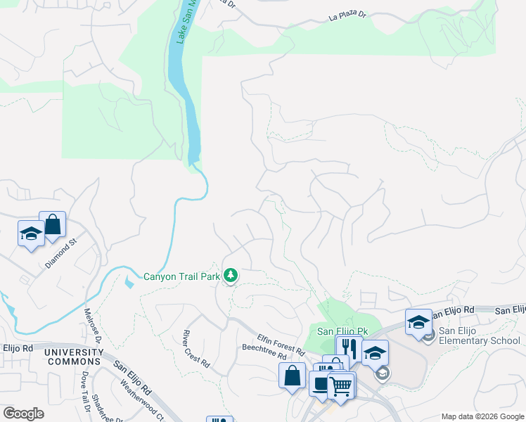 map of restaurants, bars, coffee shops, grocery stores, and more near 1564 Glencrest Drive in San Marcos