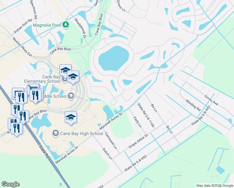 map of restaurants, bars, coffee shops, grocery stores, and more near 403 Ridgedale Road in Summerville