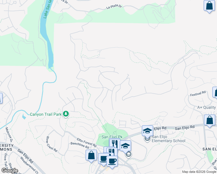 map of restaurants, bars, coffee shops, grocery stores, and more near 1458 Kingsport Way in San Marcos