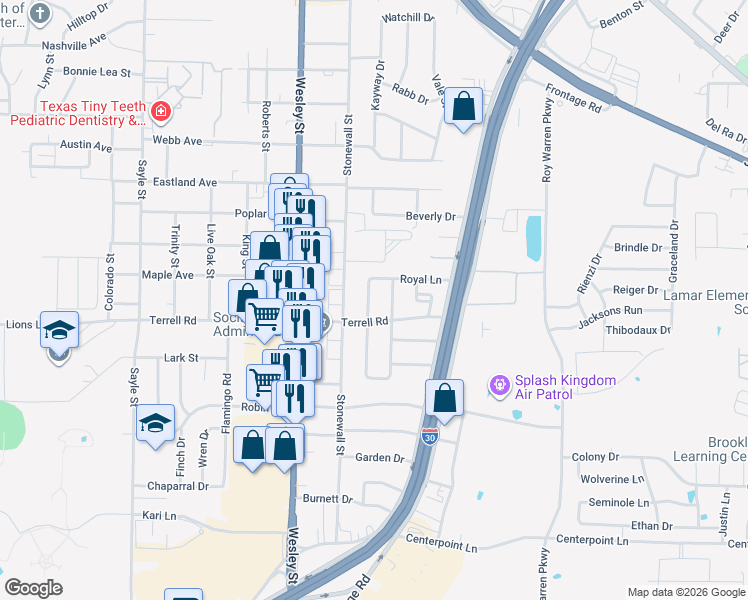map of restaurants, bars, coffee shops, grocery stores, and more near 6309 Chapman Drive in Greenville