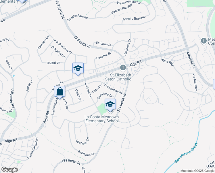 map of restaurants, bars, coffee shops, grocery stores, and more near 2931 Luciernaga Street in Carlsbad