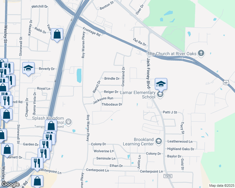 map of restaurants, bars, coffee shops, grocery stores, and more near 1407 Reiger Drive in Greenville