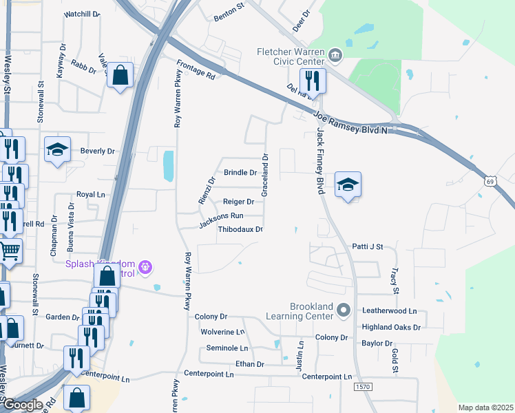 map of restaurants, bars, coffee shops, grocery stores, and more near 1403 Reiger Drive in Greenville