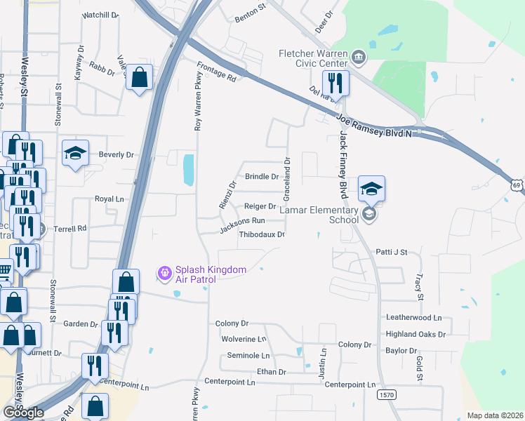 map of restaurants, bars, coffee shops, grocery stores, and more near 1409 Jacksons Run in Greenville