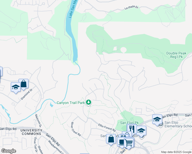map of restaurants, bars, coffee shops, grocery stores, and more near 1574 Glencrest Drive in San Marcos