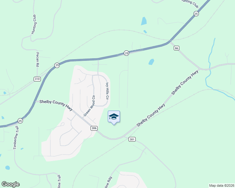 map of restaurants, bars, coffee shops, grocery stores, and more near 207 Briarfield Lane in Calera