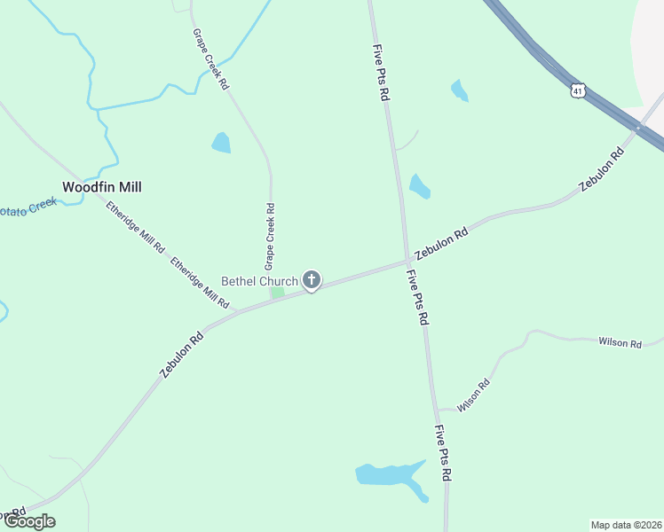 map of restaurants, bars, coffee shops, grocery stores, and more near 451 Zebulon Road in Milner