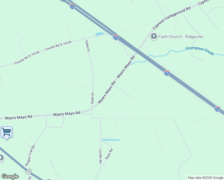 map of restaurants, bars, coffee shops, grocery stores, and more near 1 County Road S-18-182 in Ridgeville