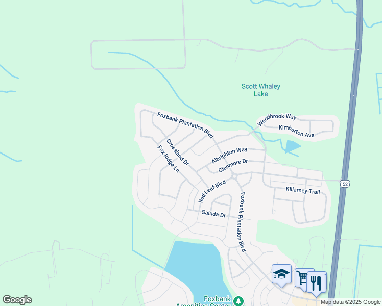 map of restaurants, bars, coffee shops, grocery stores, and more near 131 Woodbrook Way in Moncks Corner