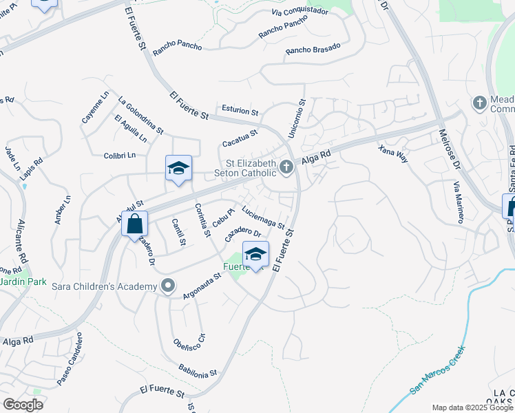 map of restaurants, bars, coffee shops, grocery stores, and more near 2916 Luciernaga Street in Carlsbad