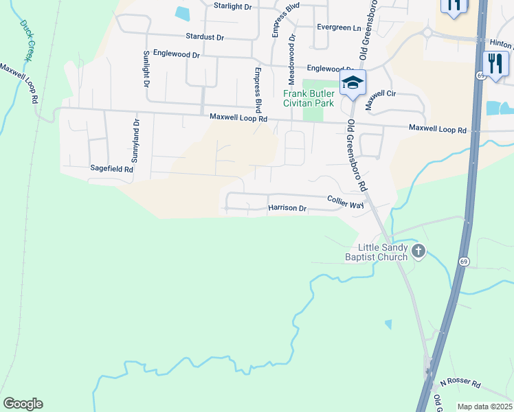 map of restaurants, bars, coffee shops, grocery stores, and more near 2021 Collier Way in Tuscaloosa