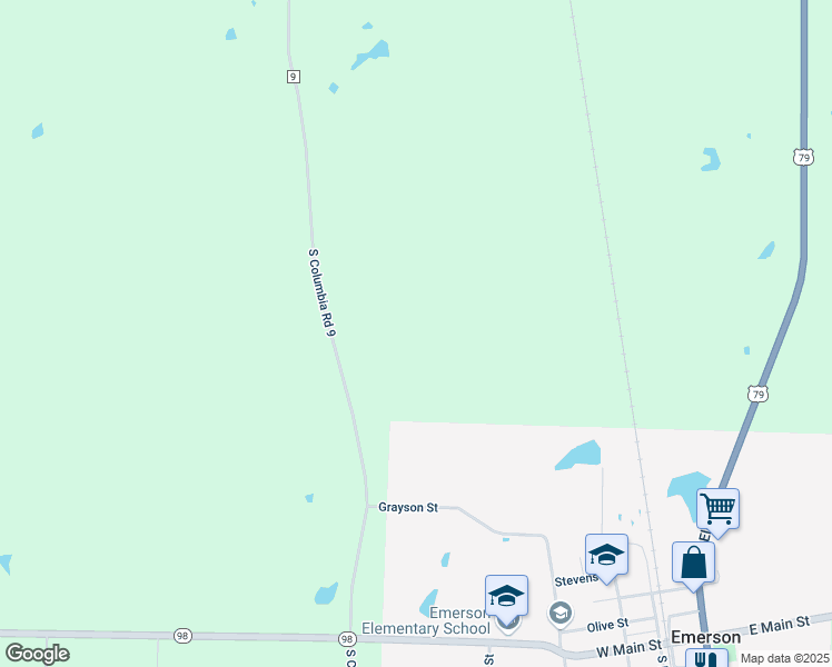 map of restaurants, bars, coffee shops, grocery stores, and more near in Emerson