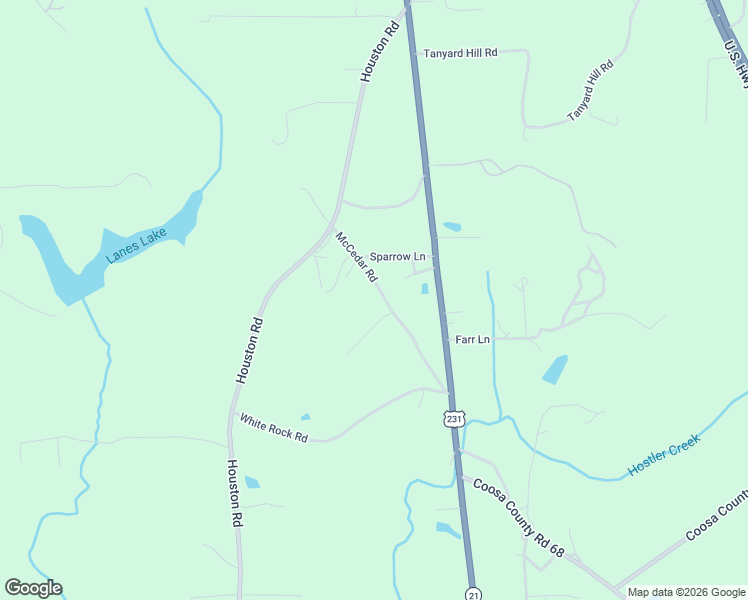 map of restaurants, bars, coffee shops, grocery stores, and more near 130 McCedar Road in Sylacauga